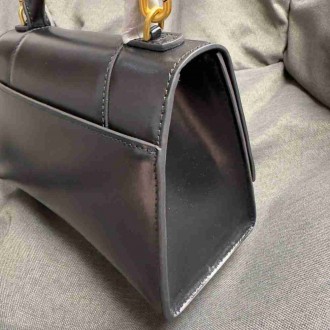 Balenciaga Hourglass Small Bag in Black Box Calfskin