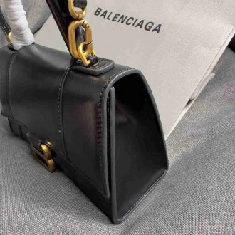 Balenciaga Hourglass XS Bag in Black Box Calfskin