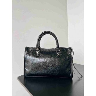 Balenciaga Le City Small Bag in Black Arena Lambskin