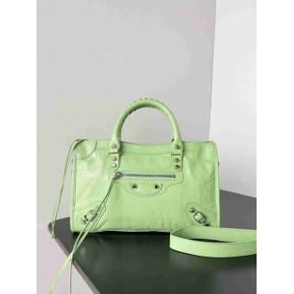Balenciaga Le City Small Bag in Green Arena Lambskin