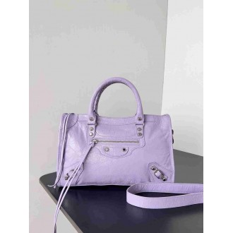 Balenciaga Le City Small Bag in Lilas Arena Lambskin