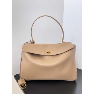 Balenciaga Rodeo Large Bag in Latte Calfskin