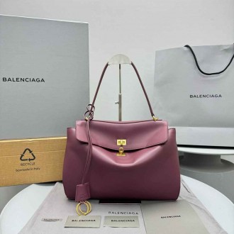 Balenciaga Rodeo Medium Bag in Burgundy Calfskin