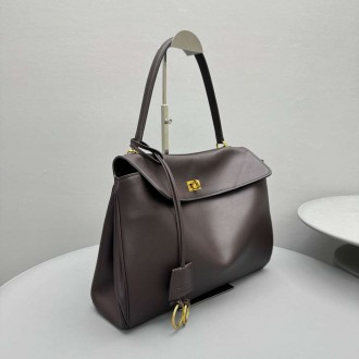 Balenciaga Rodeo Medium Bag in Chocolate Calfskin