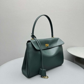 Balenciaga Rodeo Medium Bag in Dark Green Calfskin