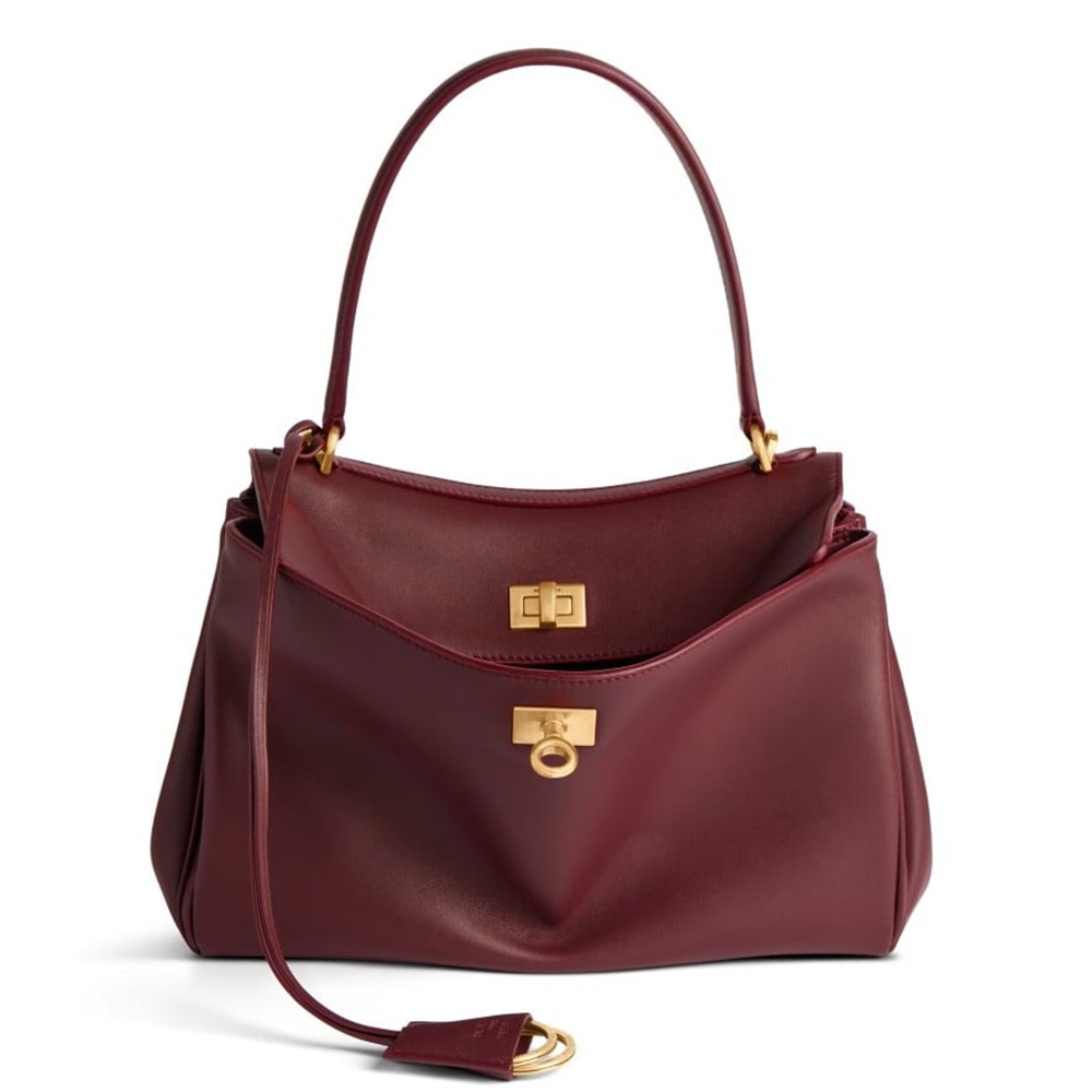 Balenciaga Rodeo Small Bag in Burgundy Calfskin