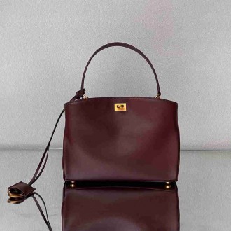 Balenciaga Rodeo Small Bag in Burgundy Calfskin