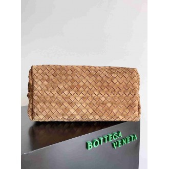 Bottega Veneta Andiamo Large Bag in Brown Suede Intrecciato Leather