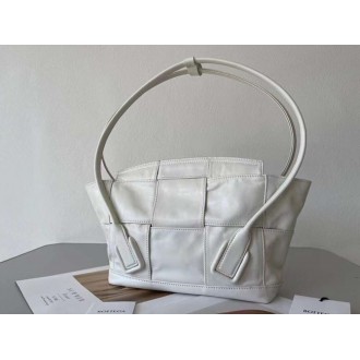 Bottega Veneta Arco Small Bag In White Intrecciato Leather