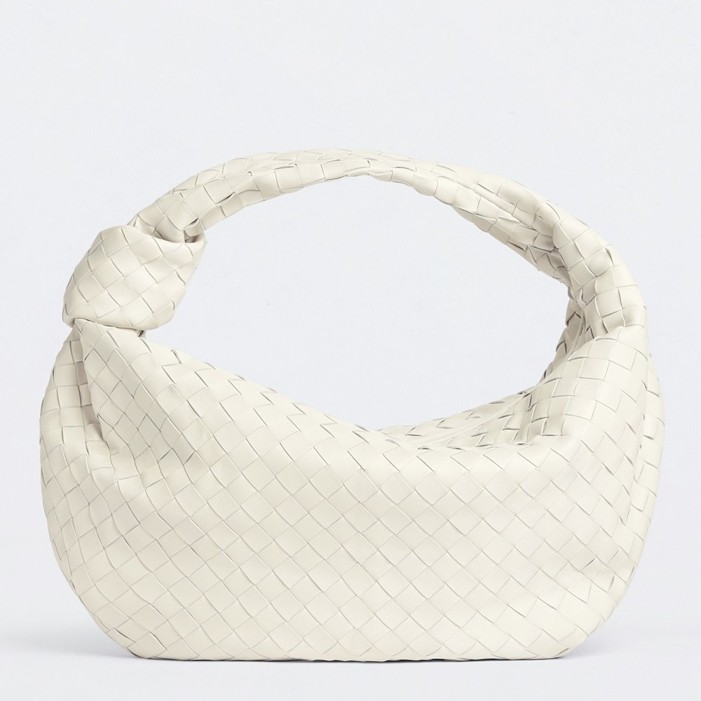 Bottega Veneta BV Jodie Small Bag In White Intrecciato Leather