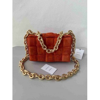 Bottega Veneta Chain Cassette Bag In Maple Suede