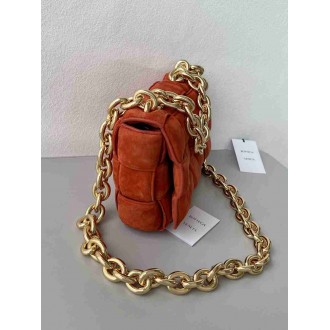 Bottega Veneta Chain Cassette Bag In Maple Suede