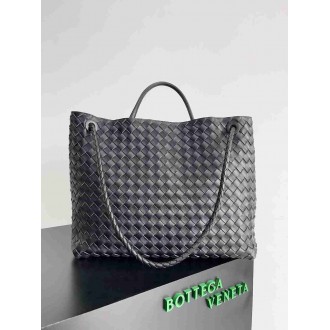 Bottega Veneta Large Andiamo bag In Black Intrecciato Lambskin