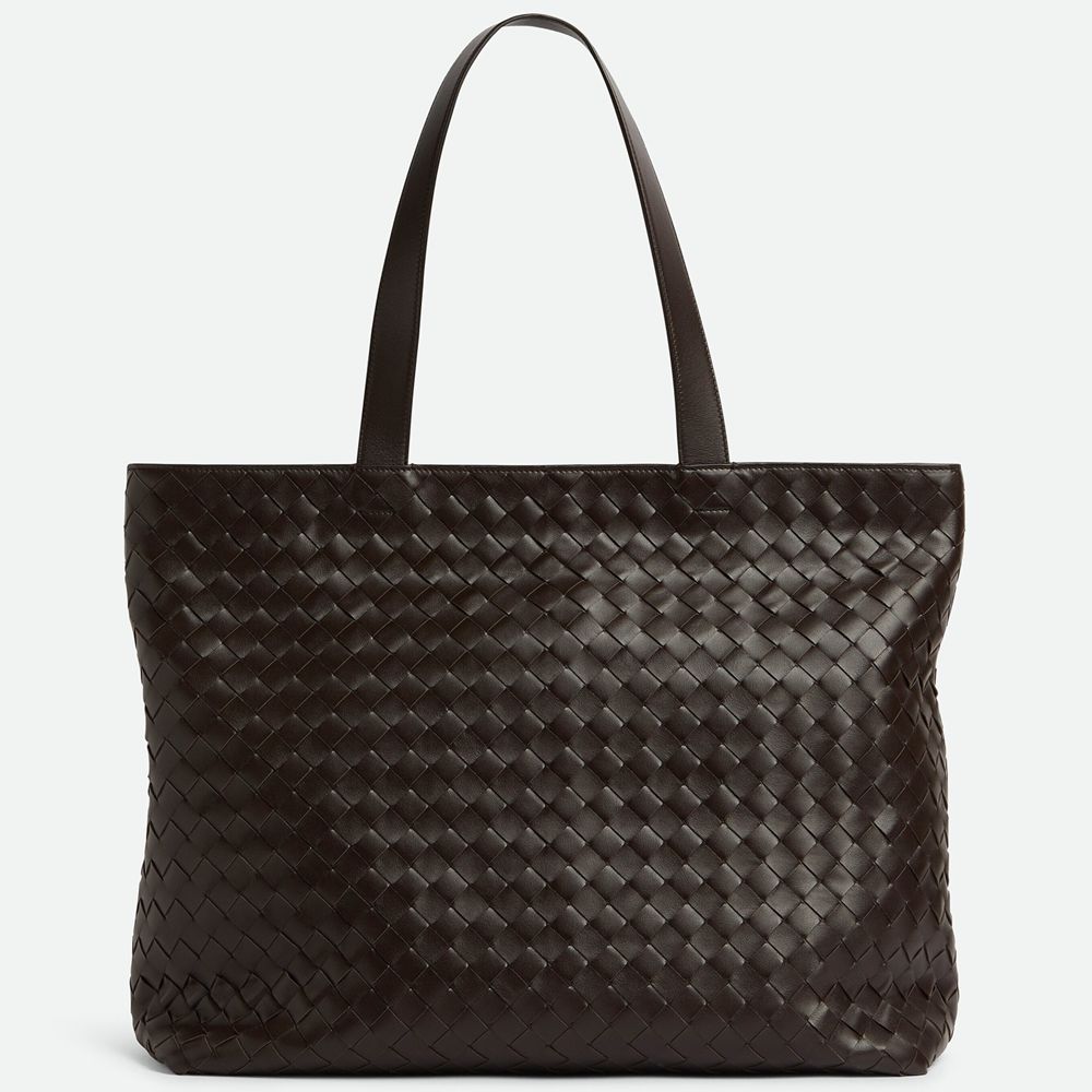 Bottega Veneta Large Zipped Tote in Fondant Intrecciato Calfskin
