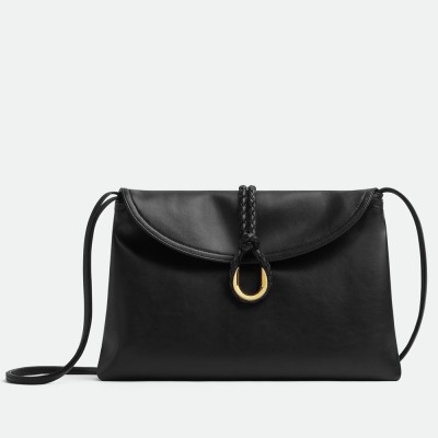 Bottega Veneta Medium Liberta Bag in Black Calfskin