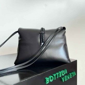 Bottega Veneta Medium Liberta Bag in Black Calfskin