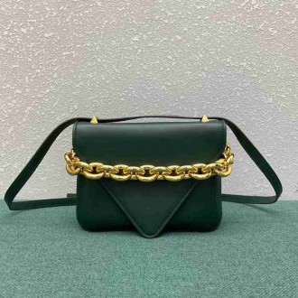 Bottega Veneta Mount Small Bag In Green Calfskin