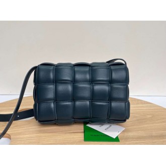 Bottega Veneta Padded Cassette Bag In Dark Blue Intrecciato Lambskin