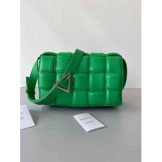 Bottega Veneta Padded Cassette Bag In Green Lambskin