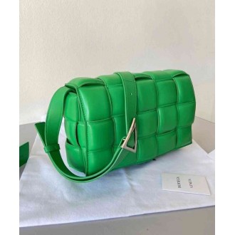 Bottega Veneta Padded Cassette Bag In Green Lambskin