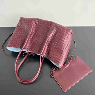 Bottega Veneta Pinacoteca Small Bag in Barolo Intrecciato Calfskin