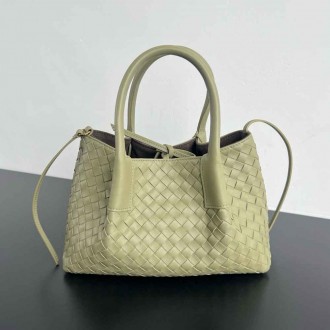 Bottega Veneta Pinacoteca Small Bag in Travertine Intrecciato Calfskin