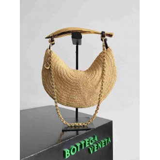 Bottega Veneta Sardine Small Bag with Chain in Natural Raffia
