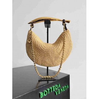 Bottega Veneta Sardine Small Bag with Chain in Natural Raffia