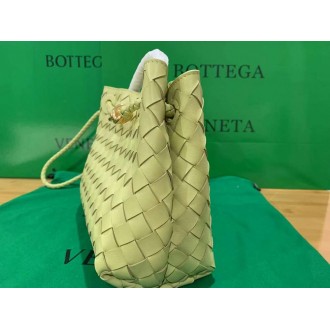 Bottega Veneta Small Andiamo Bag In Ice Cream Intrecciato Lambskin