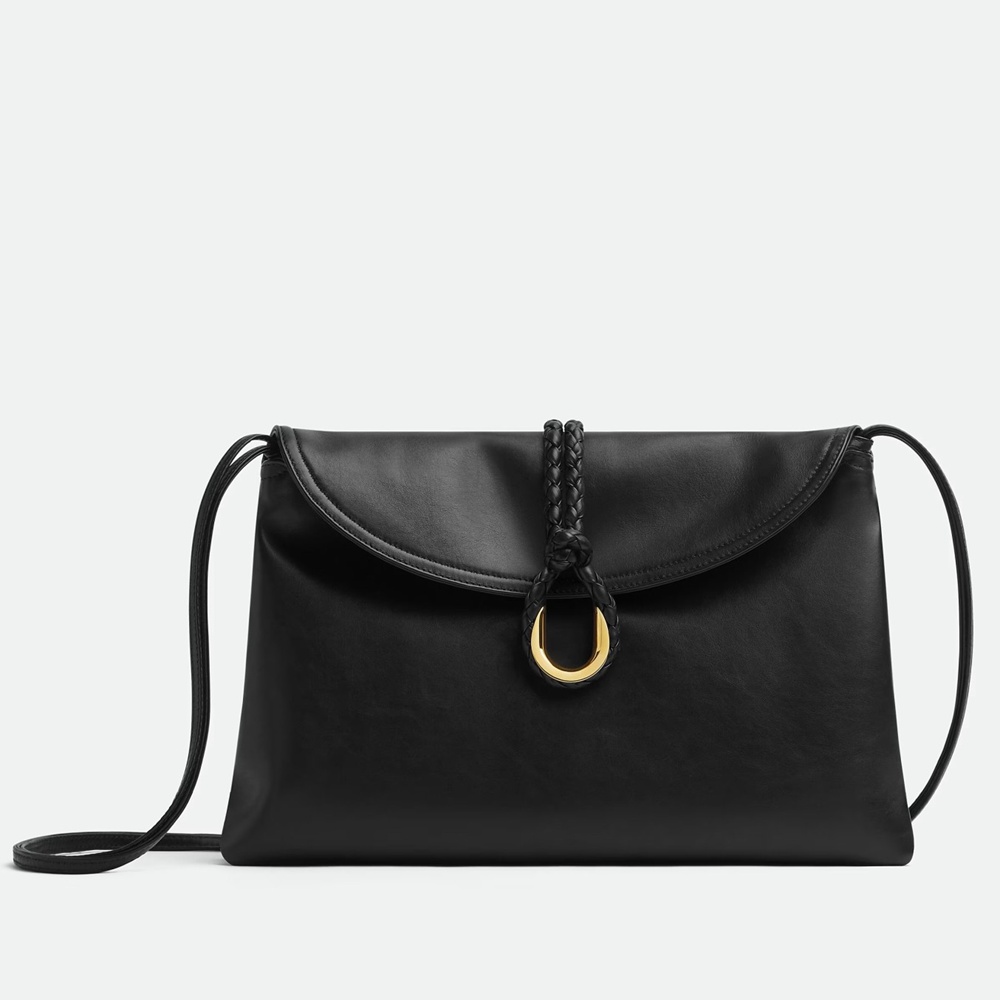 Bottega Veneta Small Liberta Bag in Black Calfskin