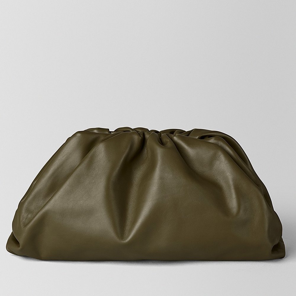 Bottega Veneta The Pouch Clutch In Mustard Calfskin