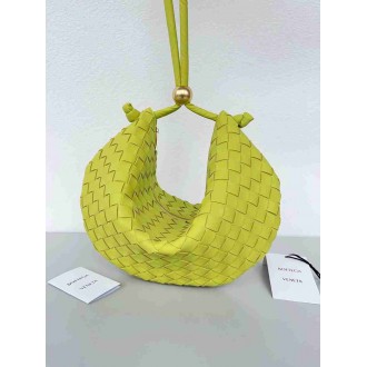 Bottega Veneta Turn Bag In Acid Kiwi Intrecciato Lambskin