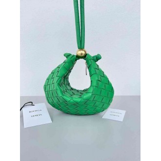 Bottega Veneta Turn Bag In Green Intrecciato Lambskin