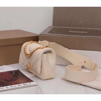 Bvlgari Serpenti Cabochon Mini Bag In White Calfskin