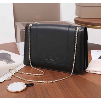 Bvlgari Serpenti Forever Large Shoulder Bag In Black Calfskin