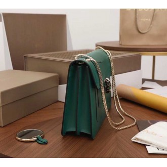 Bvlgari Serpenti Forever Large Shoulder Bag In Green Calfskin