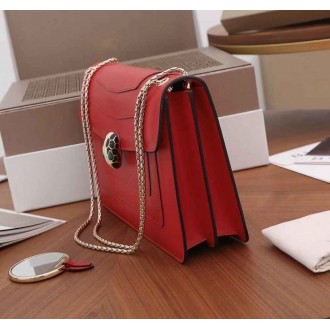 Bvlgari Serpenti Forever Large Shoulder Bag In Red Calfskin