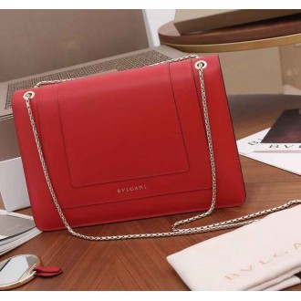 Bvlgari Serpenti Forever Large Shoulder Bag In Red Calfskin