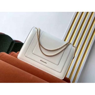 Bvlgari Serpenti Forever Large Shoulder Bag In White Calfskin