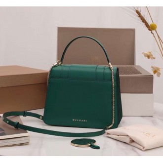 Bvlgari Serpenti Forever Medium Bag In Green Calfskin