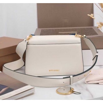Bvlgari Serpenti Forever Medium Crossbody Bag with Chain White