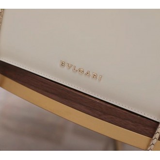 Bvlgari Serpenti Forever Medium Shoulder Bag In White Calfskin