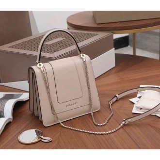 Bvlgari Serpenti Forever Small Bag In Beige Calfskin