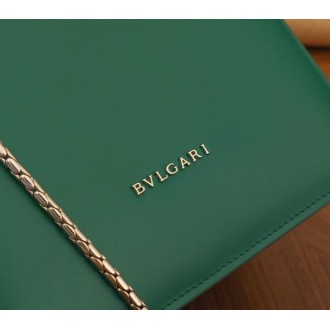 Bvlgari Serpenti Forever Small Bag In Green Galuchat Leather