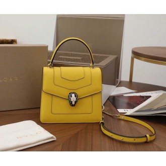 Bvlgari Serpenti Forever Small Bag in Yellow Calfskin