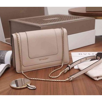 Bvlgari Serpenti Forever Small Cross-body Bag In Beige Calfskin