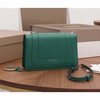 Bvlgari Serpenti Forever Small Cross-body Bag In Green Calfskin