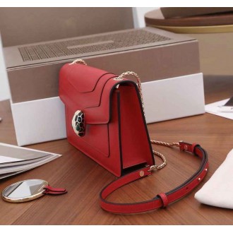 Bvlgari Serpenti Forever Small Cross-body Bag In Red Calfskin
