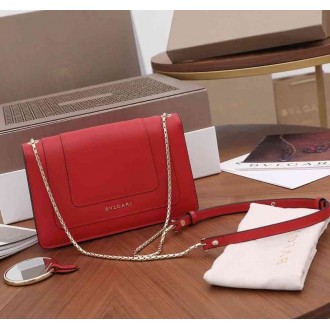 Bvlgari Serpenti Forever Small Cross-body Bag In Red Calfskin