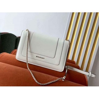 Bvlgari Serpenti Forever Small Cross-body Bag In White Calfskin